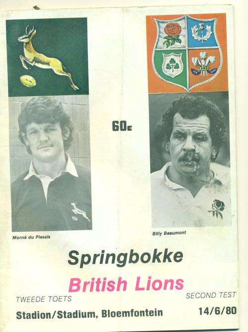 Pogran Springboks vs British Lions 14-6-1980 2nd Test B;loemfontein