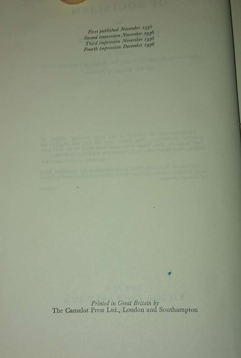 1936 The theory and practice of Socialism