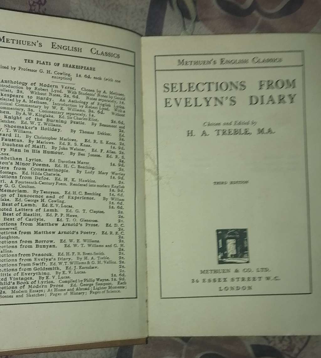 SELECTIONS FROM EVELYNS DIARY 1930