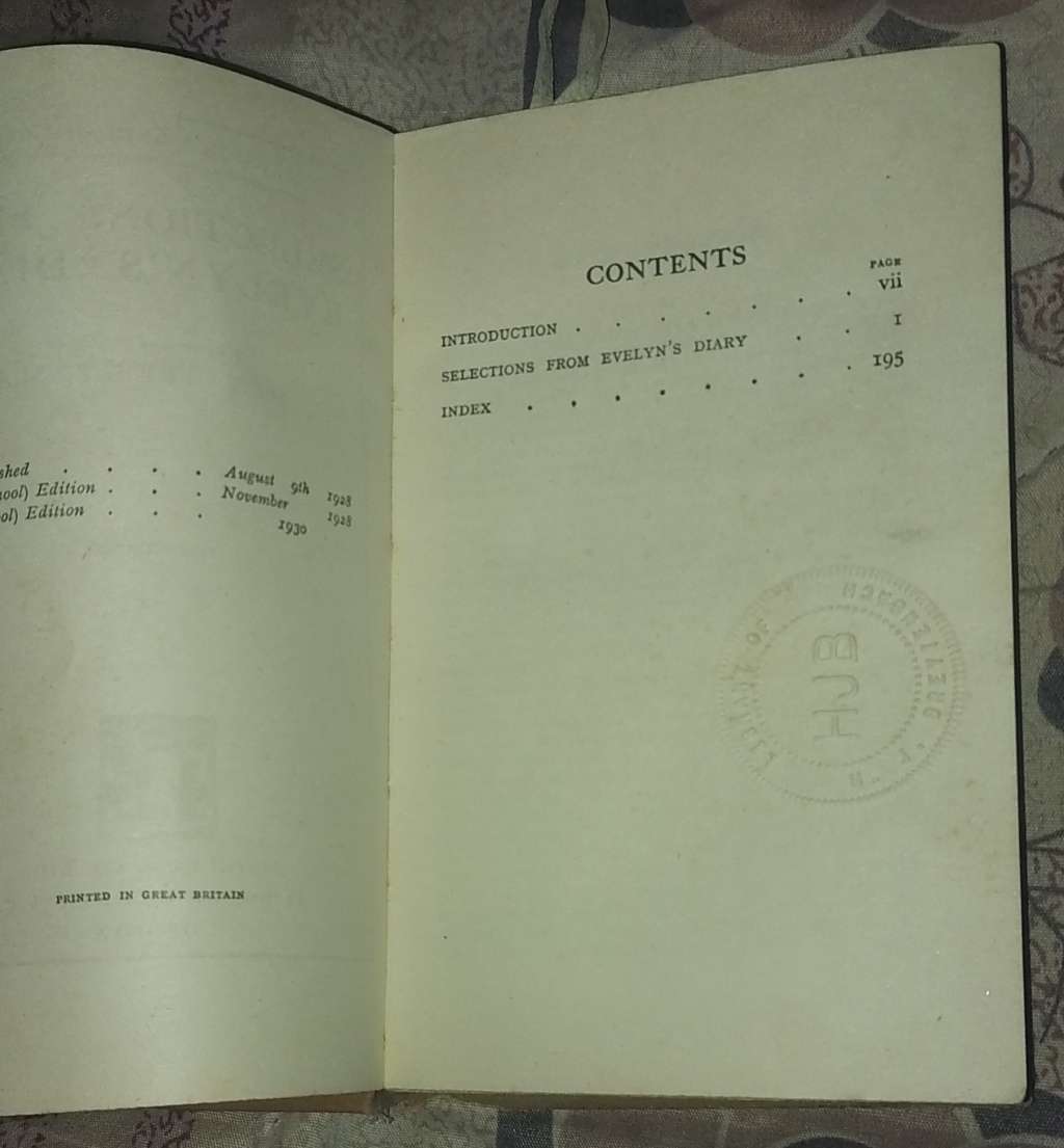 SELECTIONS FROM EVELYNS DIARY 1930