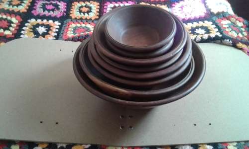 A set of imported 8 PIECE wooden bowels