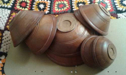 A set of imported 8 PIECE wooden bowels