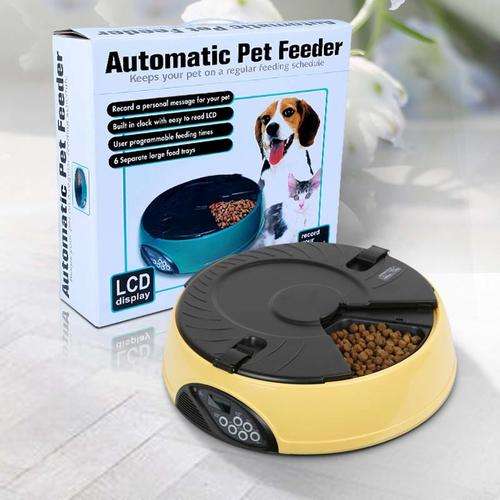 6 Meal Round Automatic Pet Feeder. STOCK ITEM. Free Shipping
