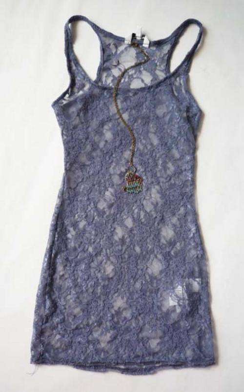 FAB LACE LILAC VEST AND PEACOCK NECKLACE!!