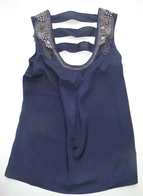 GORGEOUS EMBELLISHED NAVY TOP!