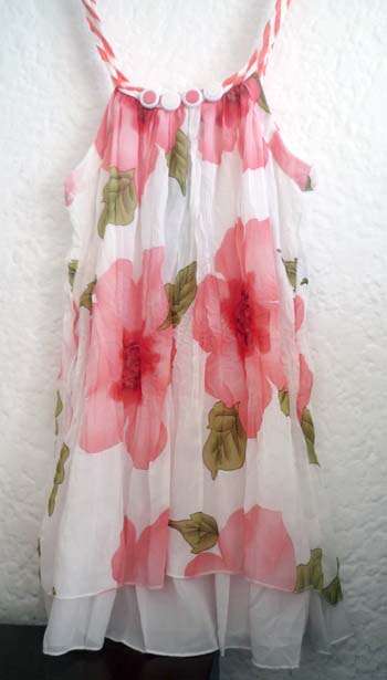 GORGEOUS PINK AND WHITE FLORAL CHIFFON DRESS!!