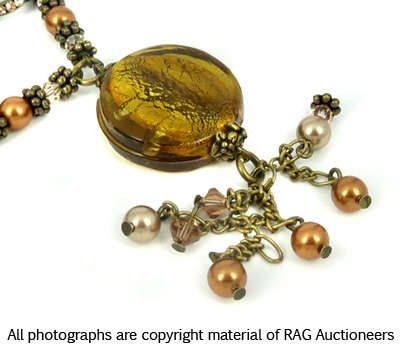 **R720** Lauren Michelle Collection Murano Rounded Bead Long Length Necklace