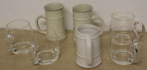 Lot Of Ceramic and Glass Beer Mugs