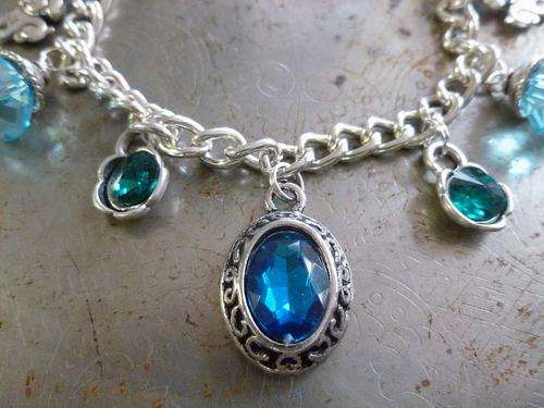 Lauren Michelle Collection Sparkling Blue & Charm Bracelet