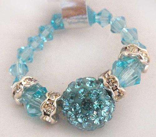 Lauren Michelle Collection Blue Sparkling Stretch Ring