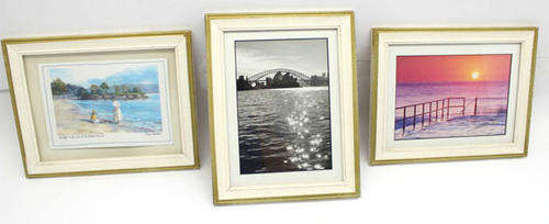 Three Small Pictures in Wooden Frames