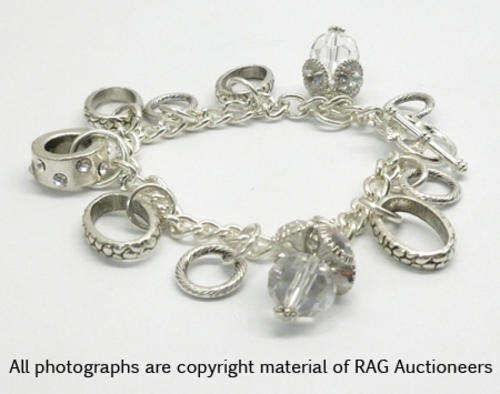 Lauren Michelle Collection Clear Swarovski Charmed Bracelet