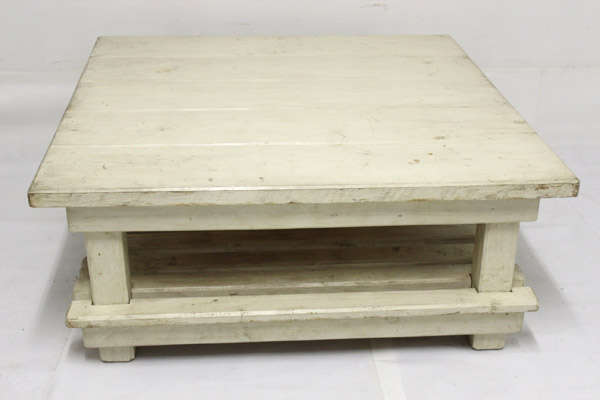 Shabby Chic Big Size Coffee Table With Bottom Shelf