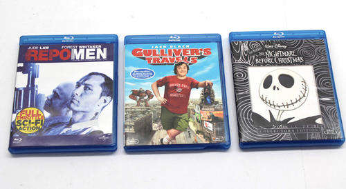 Blu Ray DVD's: RepoMen, The Nightmare Before Christmas and Gulliver's Travels