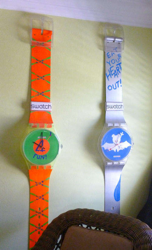 Collectable 2 Swiss Made Swatch Wall Clocks by Big Brother SA