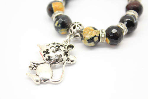 Lauren Michelle Collection Weaved Bracelet with Mouse Pendant