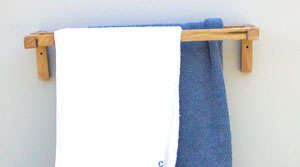 Solid Wood 2 Bar Towel Rail (Natural or Mahogany Finish)