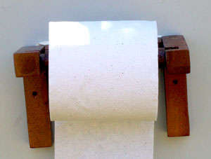 2 X Solid Wood Toilet Roll Holder With Mahogany Finish