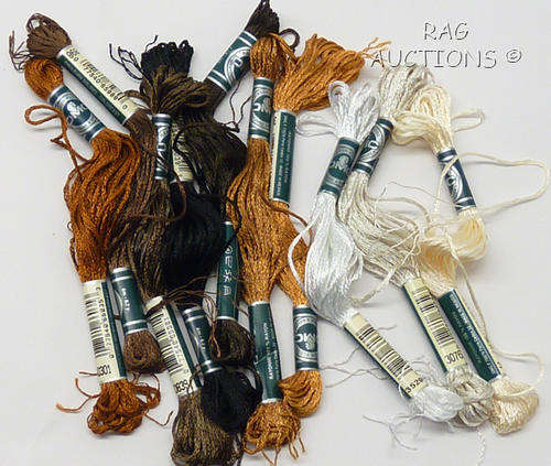 DMC Rayon Thread Skeins in Shades of Brown And White