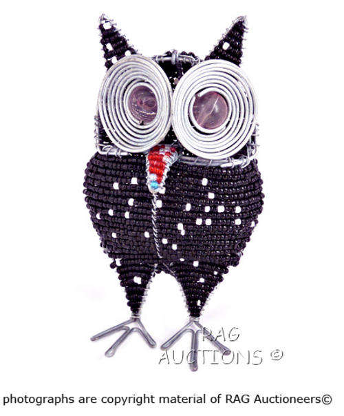 Pavement Art Beaded Owl