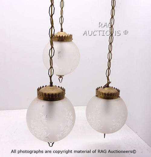Hanging Lights (Frosted Glass With Flower Design)
