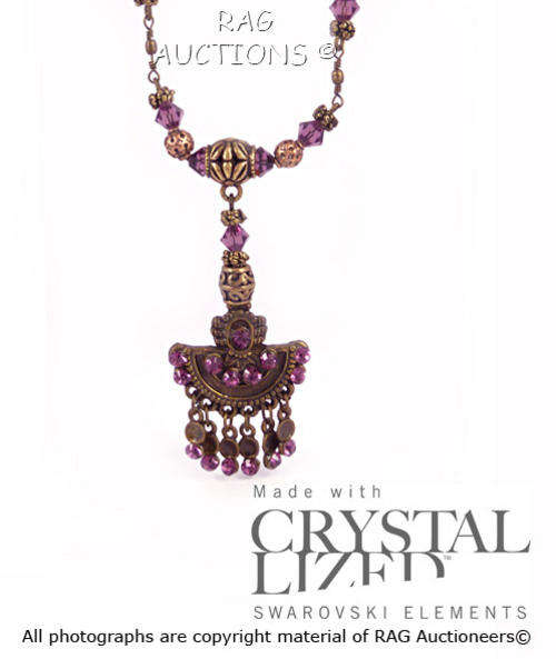 Lauren Michelle's Etruscan Style Necklace Encrusted and Adorned with Swarovski Crystals