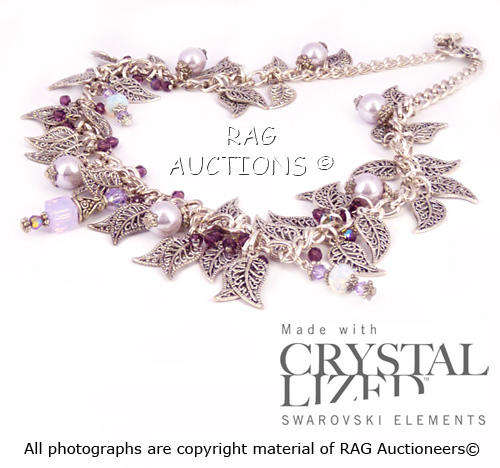 Filigree Leaf Collarette With Swarovski Crystals