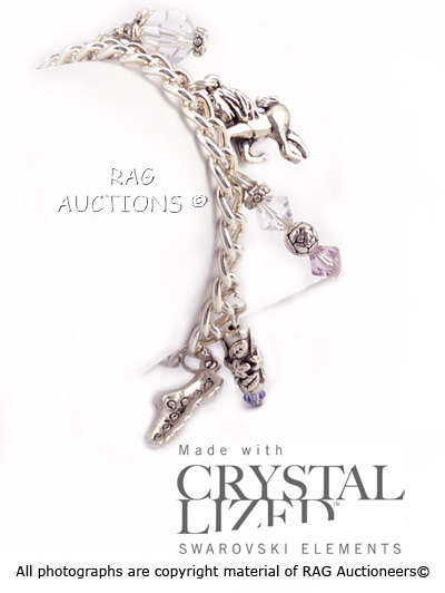 Swarovski Light Amethyst and Tanzanite Crystal Charmed Bracelet From Lauren Michelle