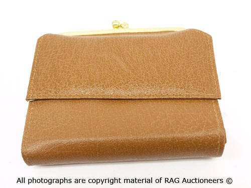 **GENUINE LEATHER** Toffee Brown French Style Purse ( 11.5cm X 10cm )