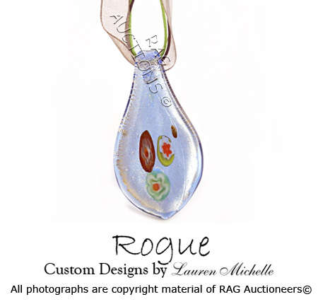 **LAUREN MICHELLE** Murano Glass Flat Foil Pendant Necklace