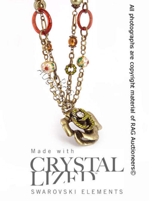 **R890** GENUINE SWAROVSKI Pearl Brass Flower Necklace (SPRING COLLECTION)