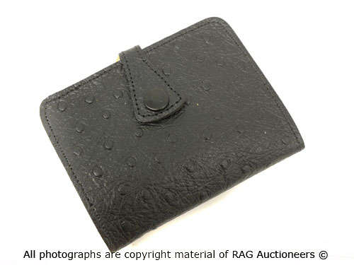 **GENUINE LEATHER** Black French Style Purse (10cm X 8cm)