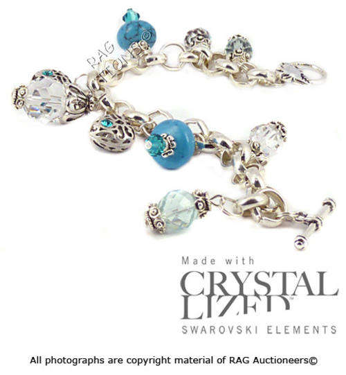 **R480**GENUINE SWAROVSKI Turquoise Charm Bracelet (CHRISTMAS PROMOTION)