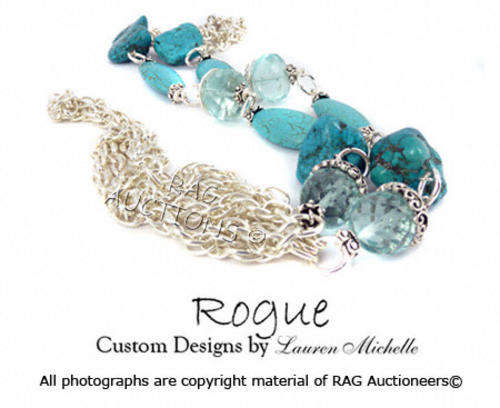 **760** LAUREN MICHELLE Turquoise Three Layer Necklace (SUMMER COLLECTION)]