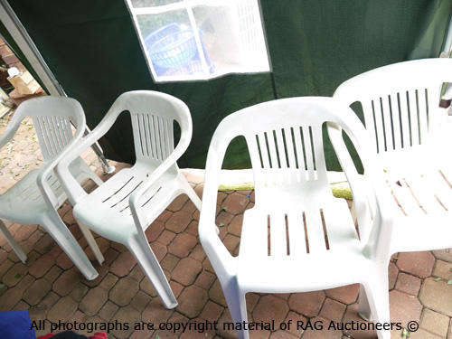 Job Lot White Outside Chairs X 4