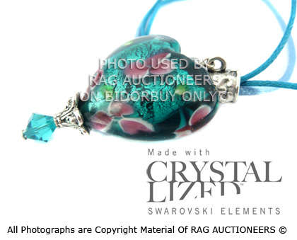 **R300** Venetian Glass Foil Heart Pendant Necklace