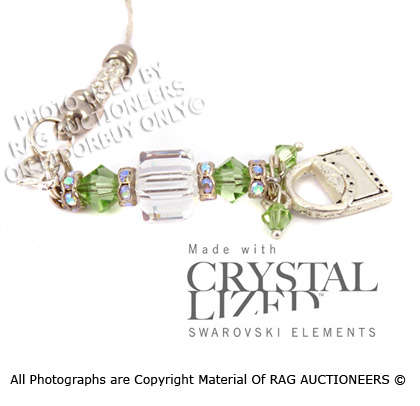 Genuine Swarovski Crystal Peridot & Clear Cell Phone Charm