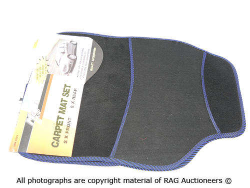 Car Mat Set Standard (Blue-black Rim)