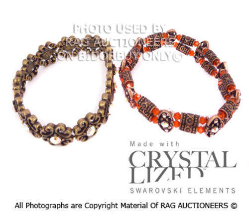 GENUINE SWAROVSKI Antique Look Stretch Bracelets
