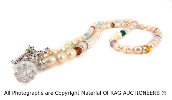 **R790**GENUINE SWAROVSKI And Pearls Necklace & Bracelet Set (WINTER COLLECTION)