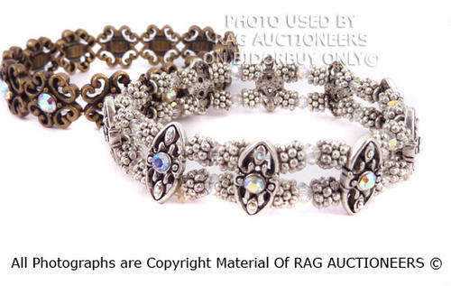 **R400** GENUINE SWAROVSKI Clear and Aurore Boreale Stretch Bracelets