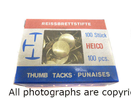 Large Job lot Of Brass Plated Drawing Pins (Made in Germany) [Over 2000 Pins]