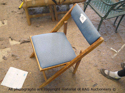 Fold Up Blue Upholstered Chairs