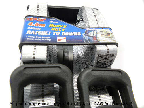 2 Pce Ratchet Tie Down  X Strap (4.6m X 30mm) [5 Up for Grabs!!!]