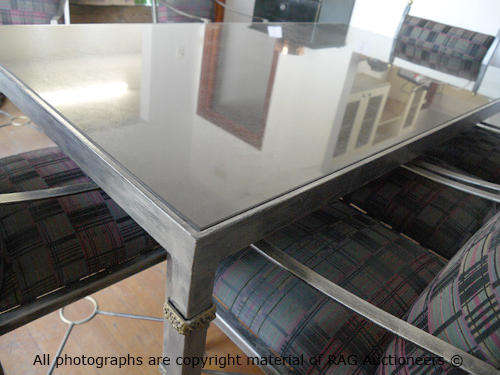 Metal Frame Table With Black Granite Table Top