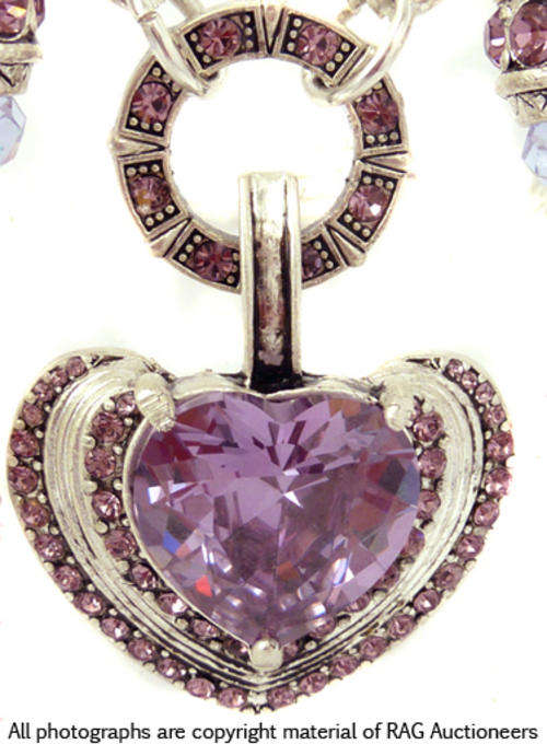 **R780** Lauren Michelle Collection Amethyst Heart Pendant Necklace