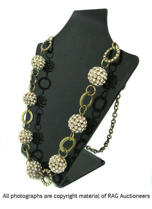 **R700** Lauren Michelle Collection Long Length Glitzy Diamante Ball Necklace