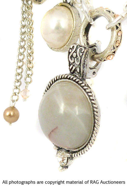 **R710** Lauren Michelle Collection Charmed Necklace and Beautiful Agate Pendant