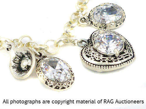 **R590** Lauren Michelle Collection Charmed Heart Necklace and Stunning Diamante Ball Earrings