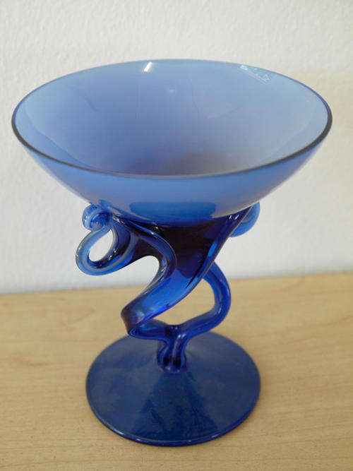 Glass Candle Holder and Small Glass Dish